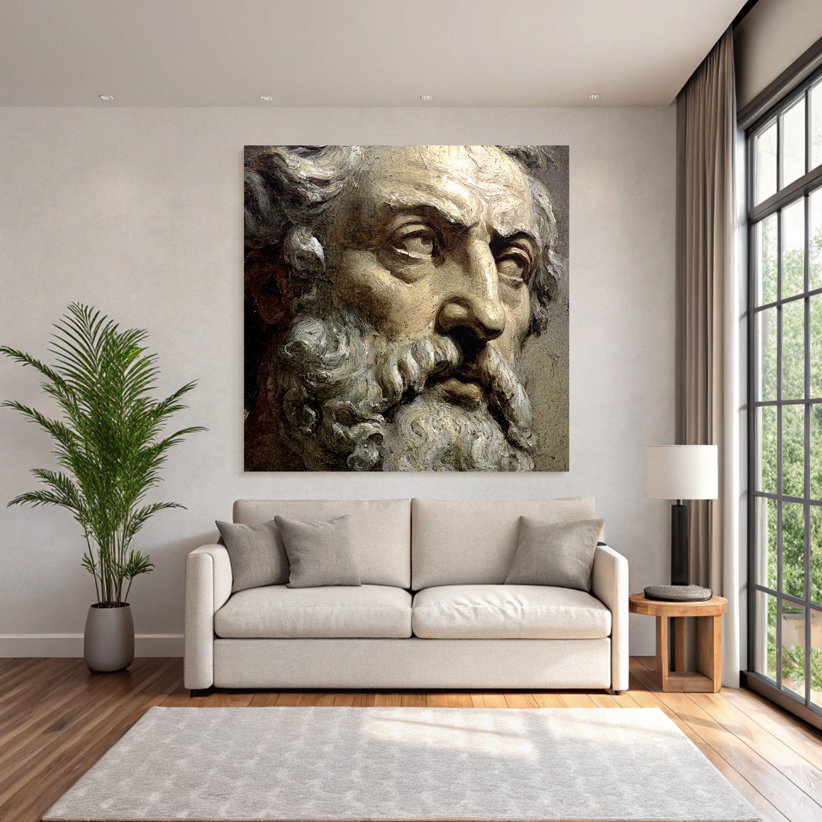 E Sculpture Face of an Old Man
