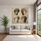 E Sculptures Bust With Hairstyles And Expressions