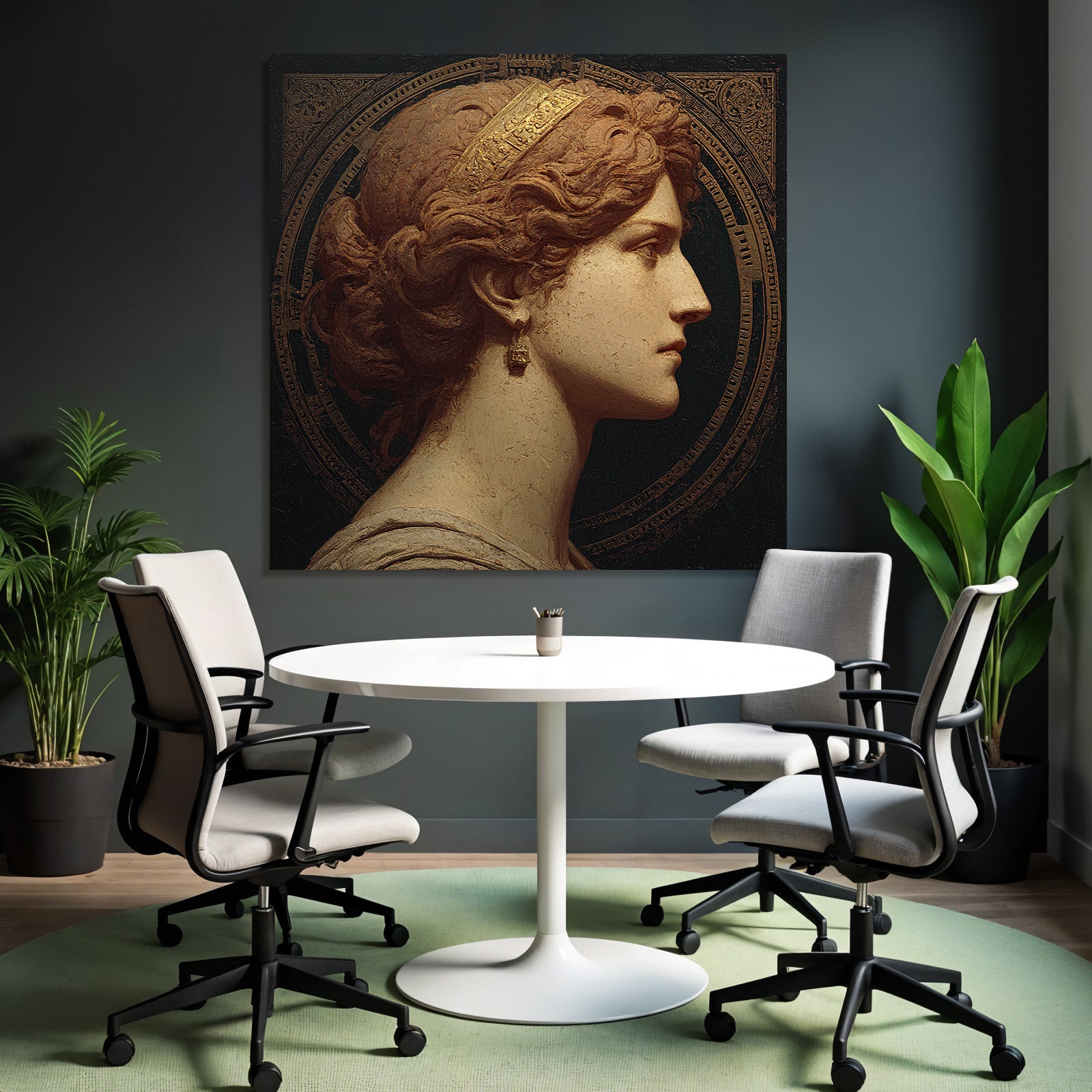 Woman Profile Portrait He Style Artwork