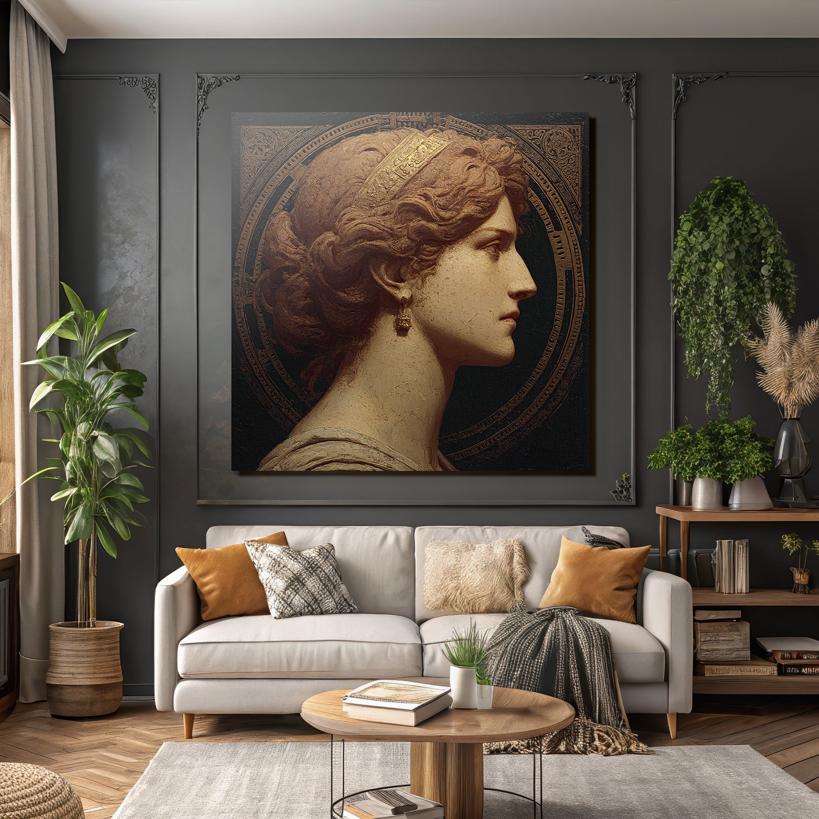 Woman Profile Portrait He Style Artwork