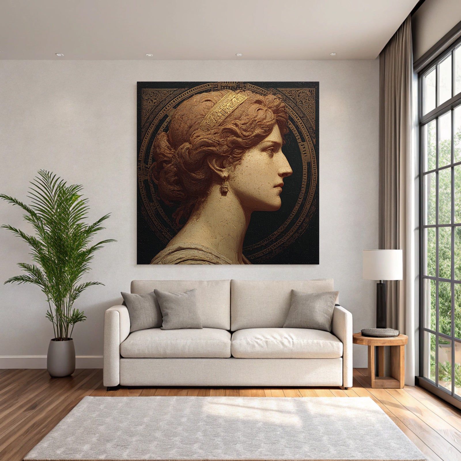 Woman Profile Portrait He Style Artwork