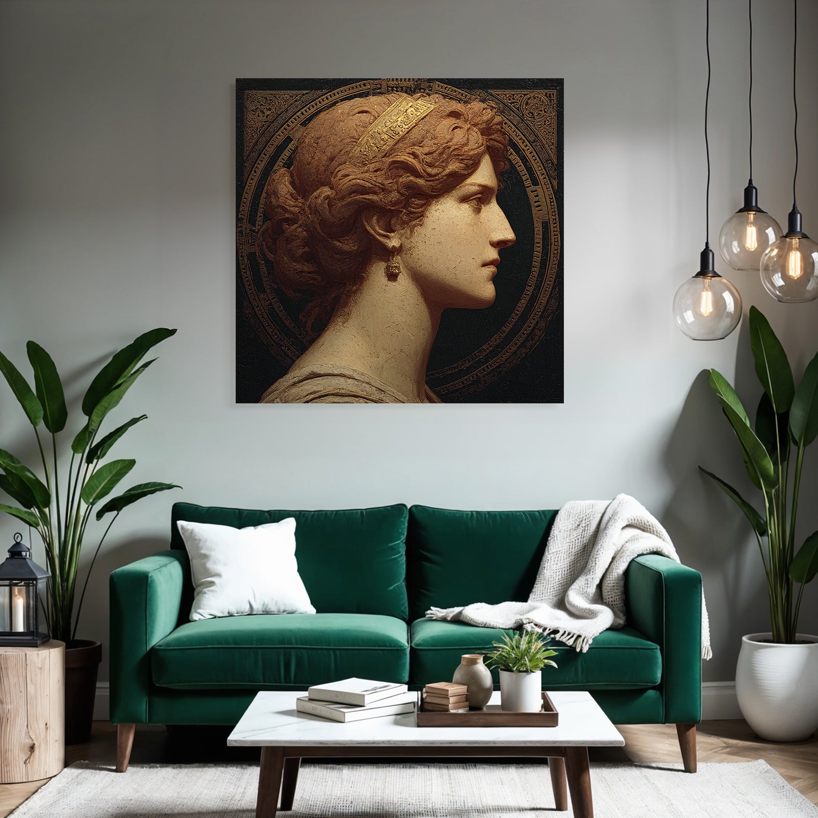 Woman Profile Portrait He Style Artwork