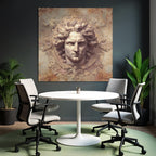 Closed sculpture of the god in artistic representation