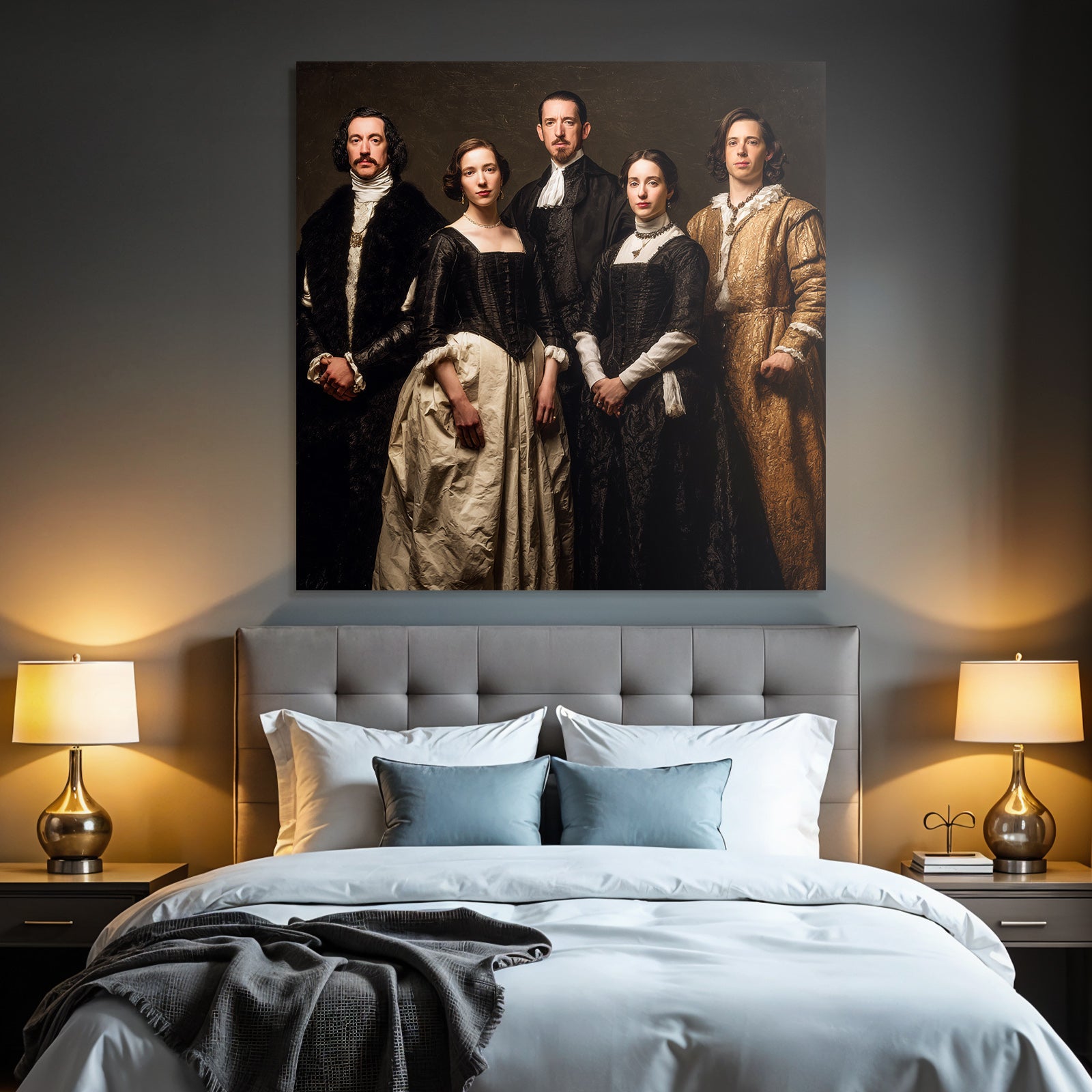 Historical Portrait Group 17th Century Clothing