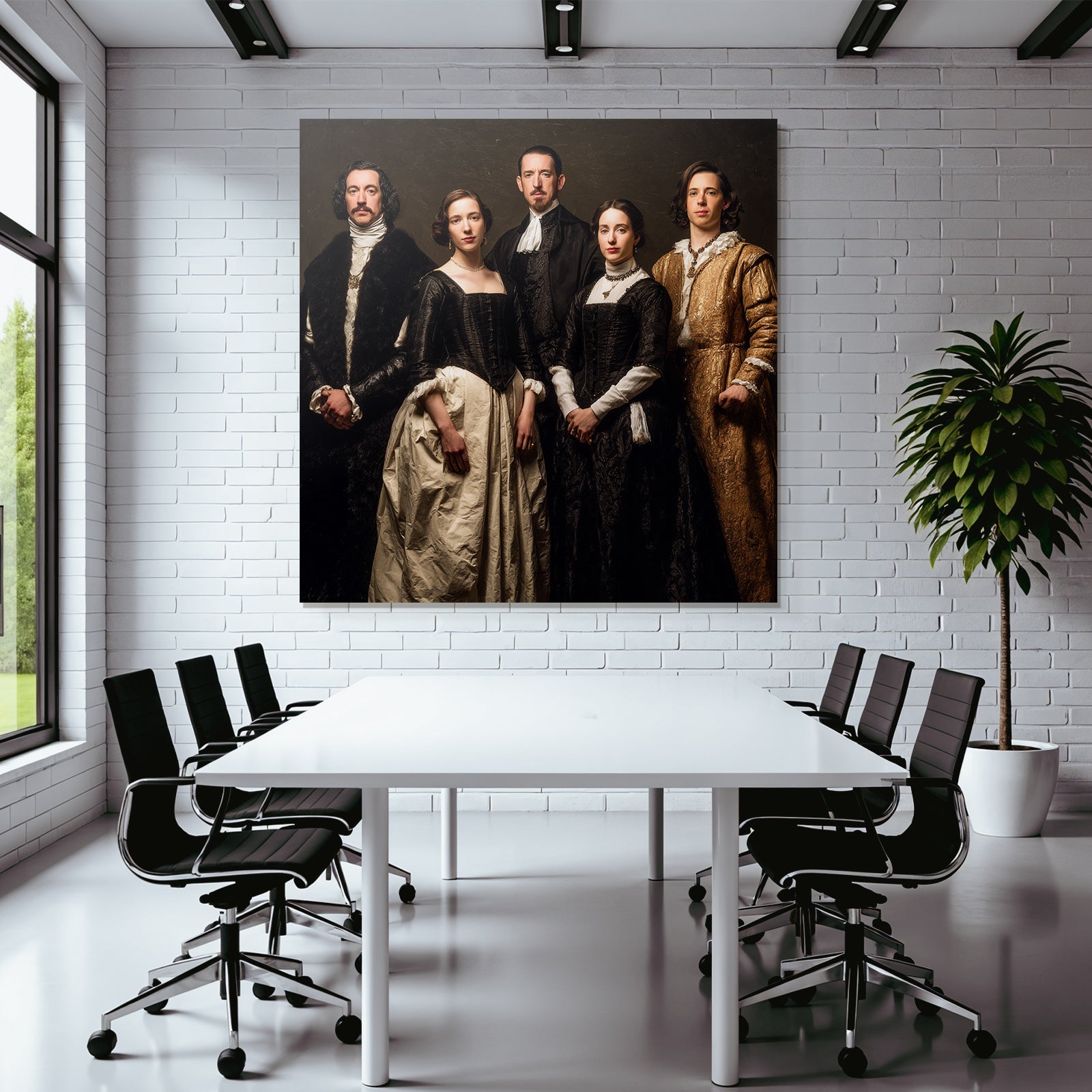 Historical Portrait Group 17th Century Clothing