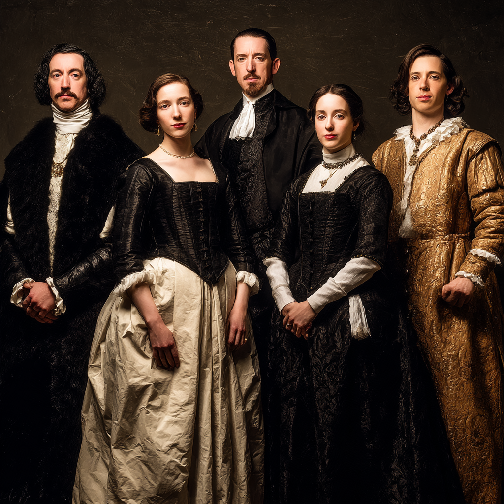 Historische Portrait Gruppe 17 Jahrhundert Bekleidung | Klassisch | Einrichtungsstile