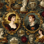 Historisches Dekoratives Muster Portraets Mit Floralen Motiven | Klassisch | Einrichtungsstile