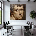 Intense Man With Curly Hair Portrait