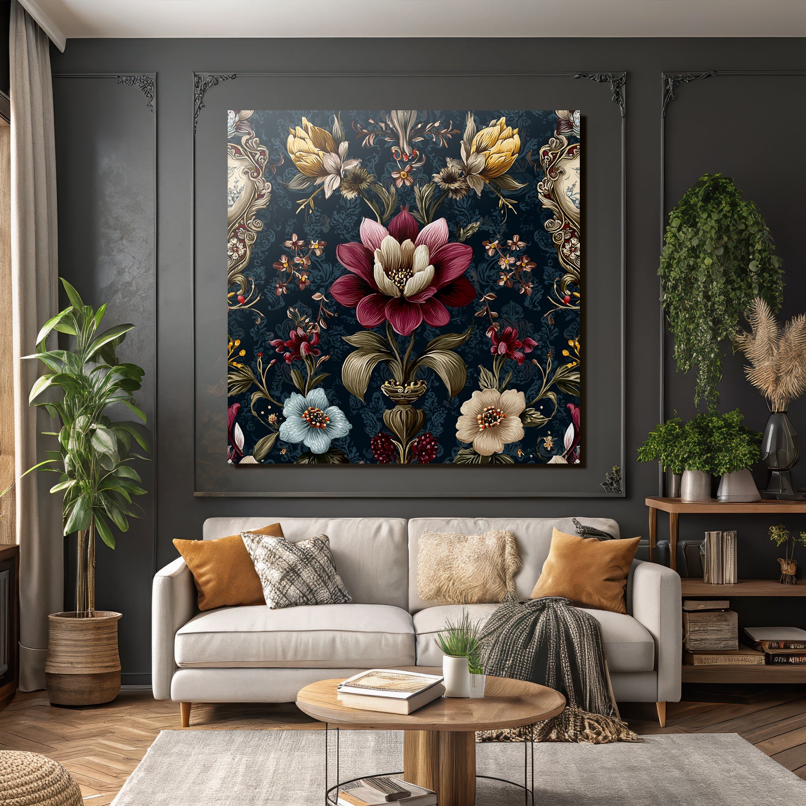 Intricate Floral Pattern Decorative Elegant Vintage Background