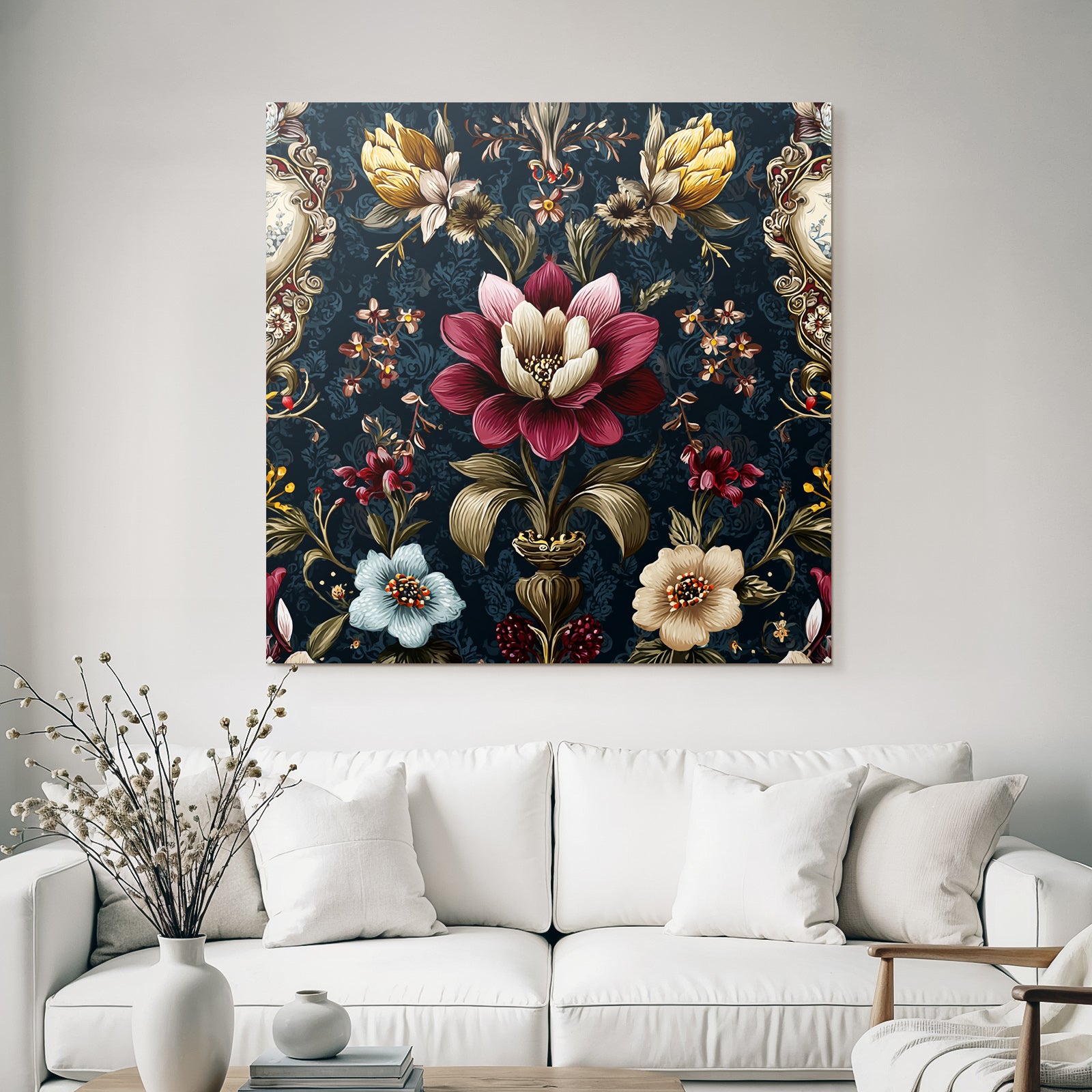 Intricate Floral Pattern Decorative Elegant Vintage Background