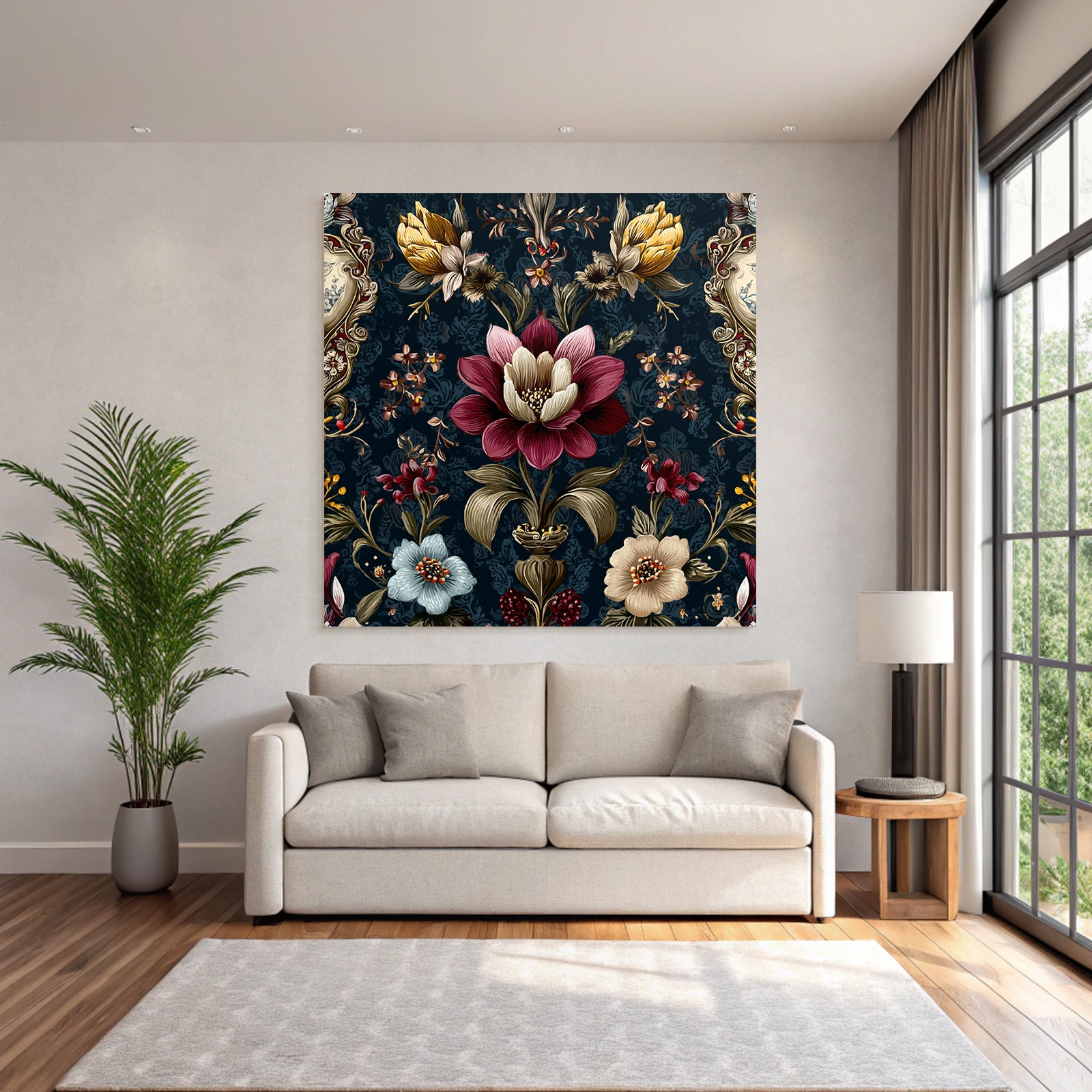 Intricate Floral Pattern Decorative Elegant Vintage Background