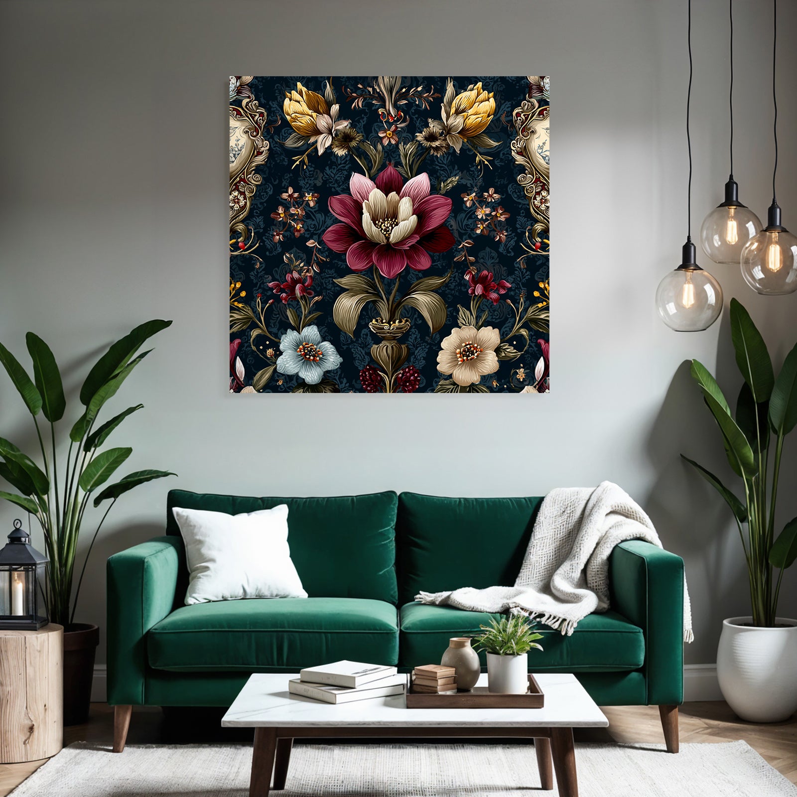 Intricate Floral Pattern Decorative Elegant Vintage Background
