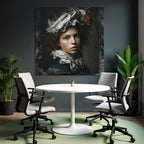 Junge Person Mit Lockigem Haar Und Dekorativem Kopfschmuck Portrait