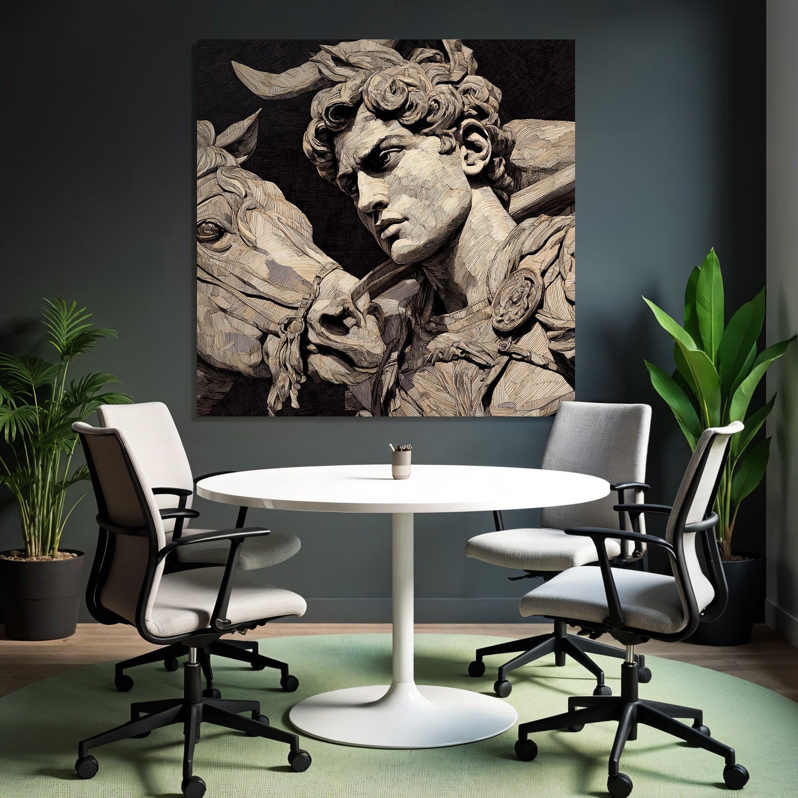 Young Man with Horse E Sculpture