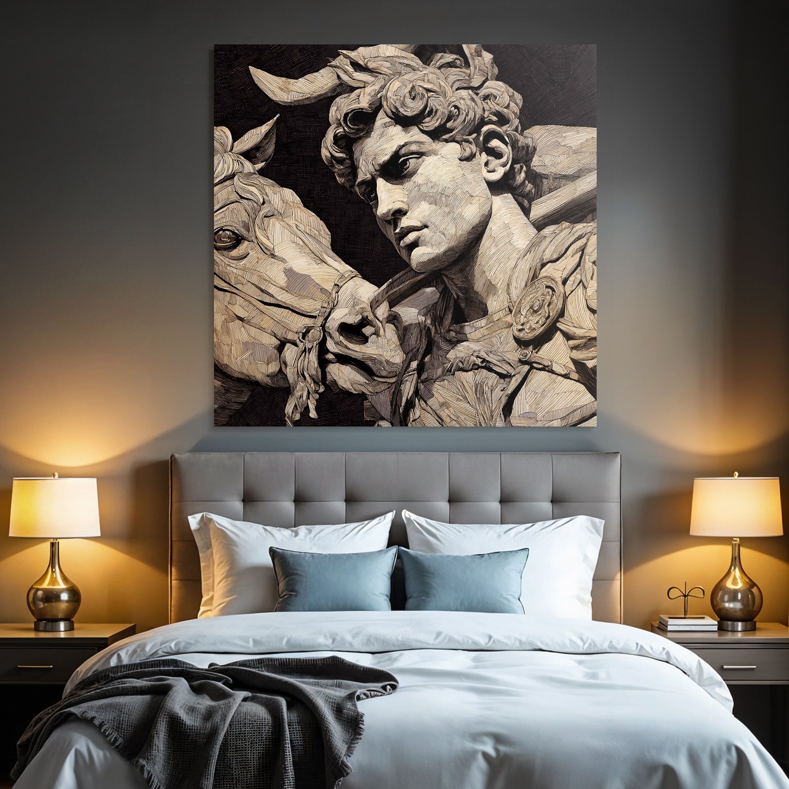 Young Man with Horse E Sculpture