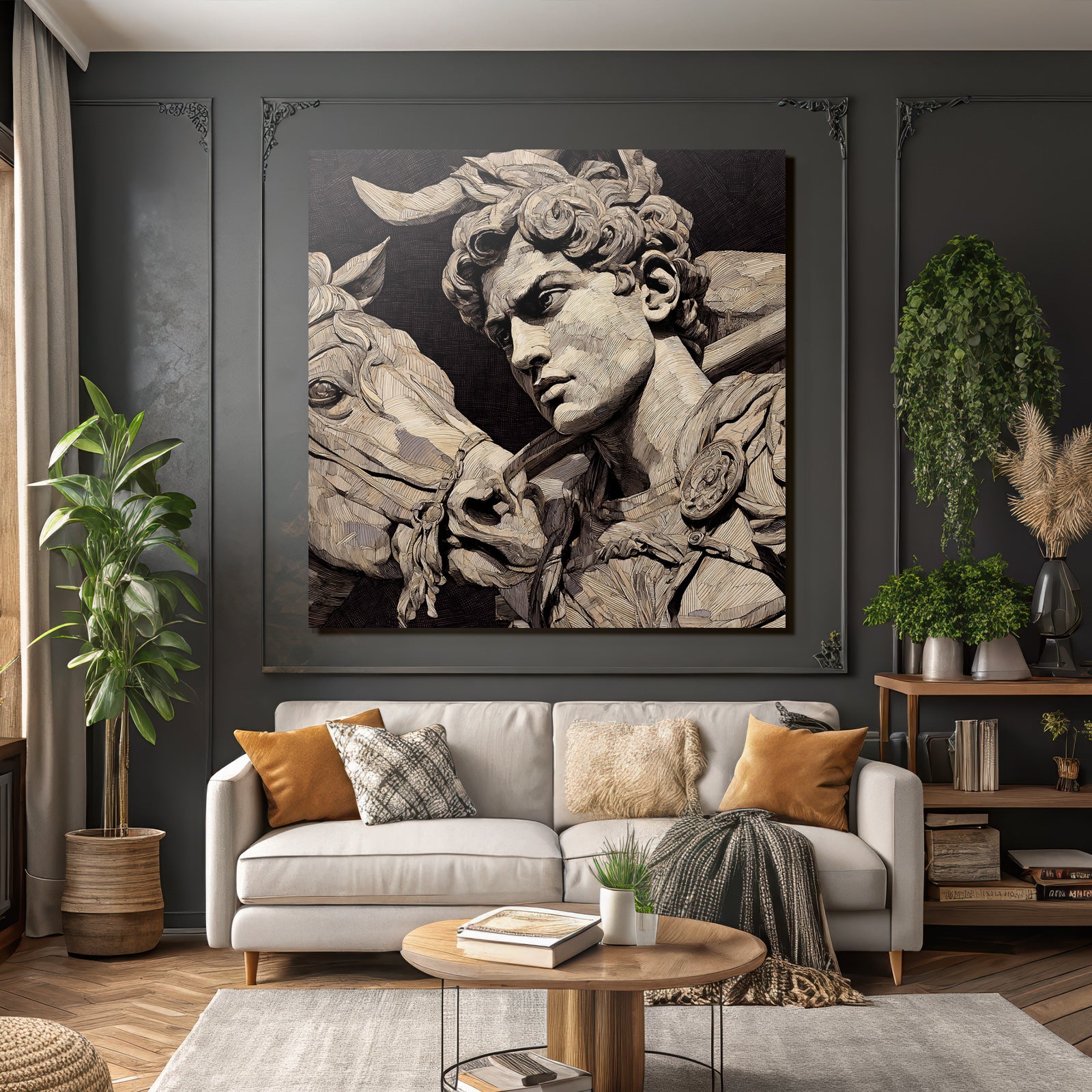 Young Man with Horse E Sculpture