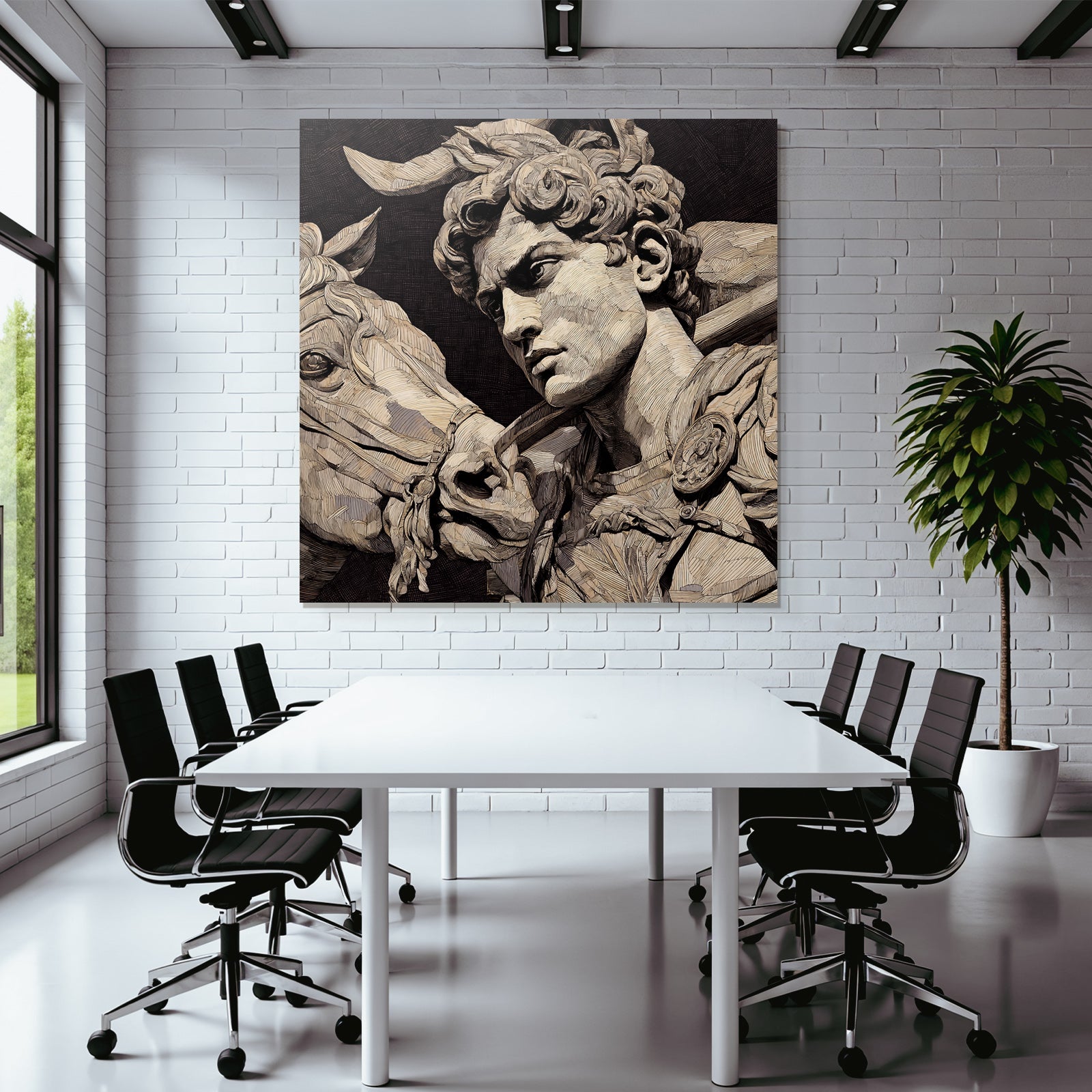 Young Man with Horse E Sculpture
