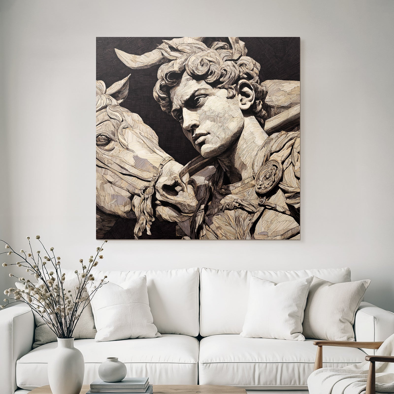 Young Man with Horse E Sculpture