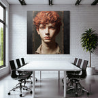 Young Person Portrait Red Curls Art Style
