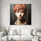 Young Person Portrait Red Curls Art Style
