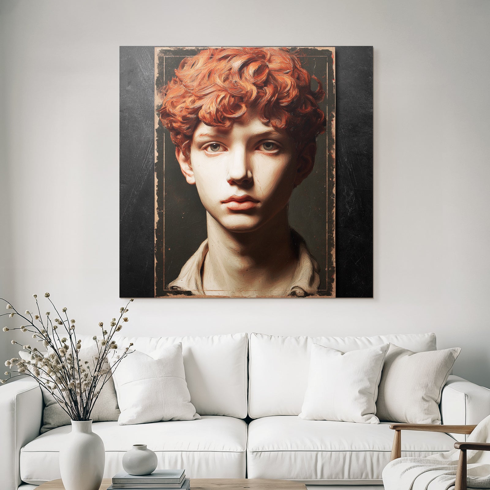 Young Person Portrait Red Curls Art Style