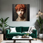 Young Person Portrait Red Curls Art Style