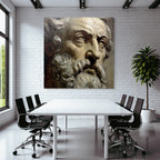 Man with beard and hair artwork