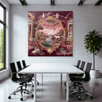 Ornamental Landscape Scenes With Themes Sunset On The River