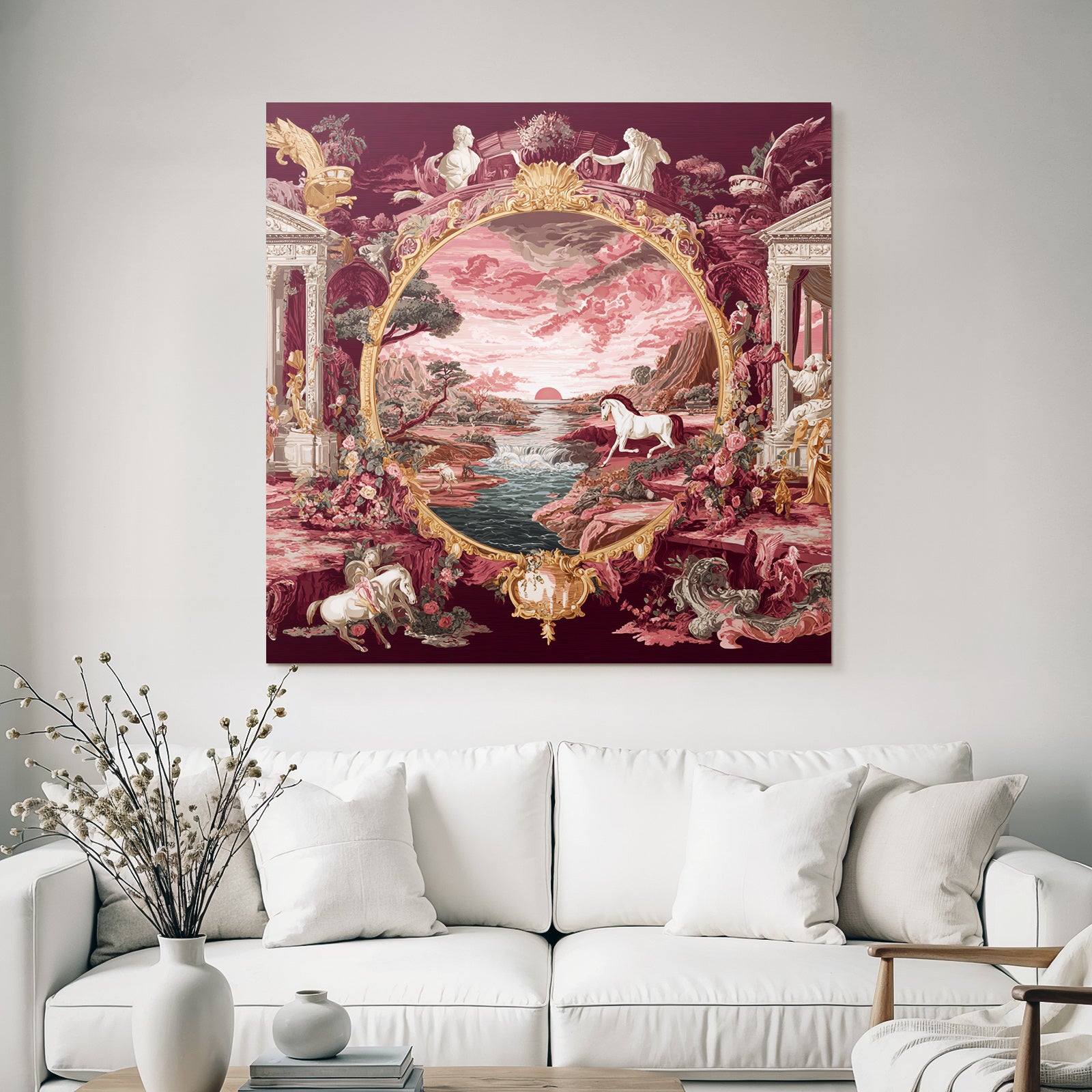 Ornamental Landscape Scenes With Themes Sunset On The River