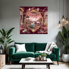 Ornamental Landscape Scenes With Themes Sunset On The River