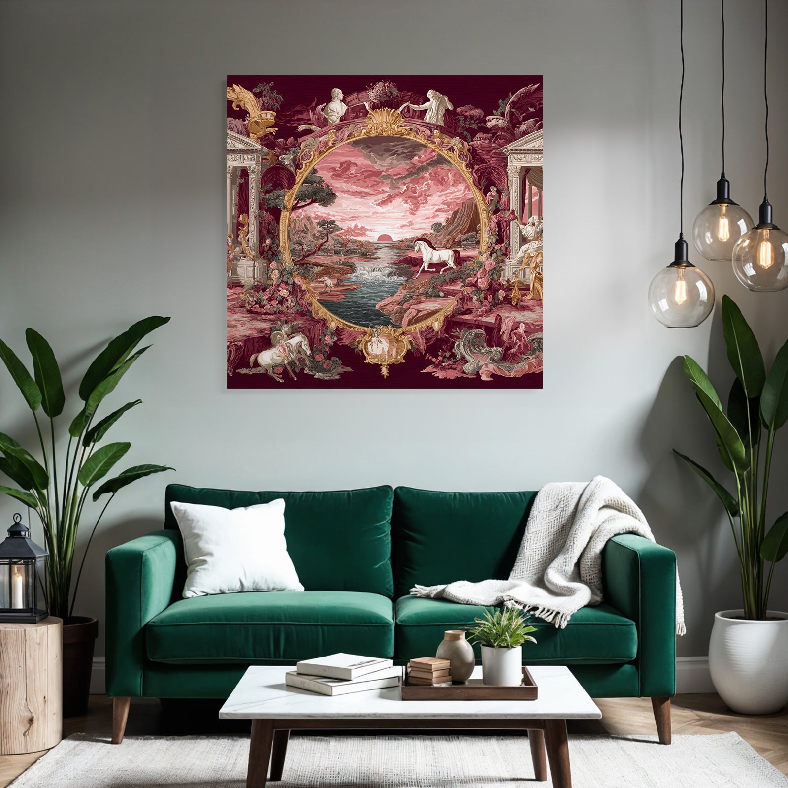 Ornamental Landscape Scenes With Themes Sunset On The River