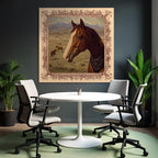 Horse in Landscape with Mountains and Other Horses Art Rendering