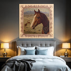 Horse in Landscape with Mountains and Other Horses Art Rendering