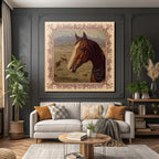 Horse in Landscape with Mountains and Other Horses Art Rendering