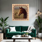 Horse in Landscape with Mountains and Other Horses Art Rendering