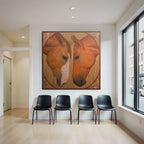 Horses Counterplay Stylized Background Gold And Yellow