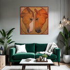 Horses Counterplay Stylized Background Gold And Yellow