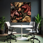 Horse Head Floral Pattern Decorative Design