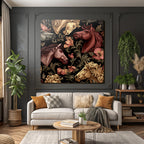 Horse Head Floral Pattern Decorative Design