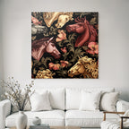 Horse Head Floral Pattern Decorative Design