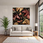 Horse Head Floral Pattern Decorative Design