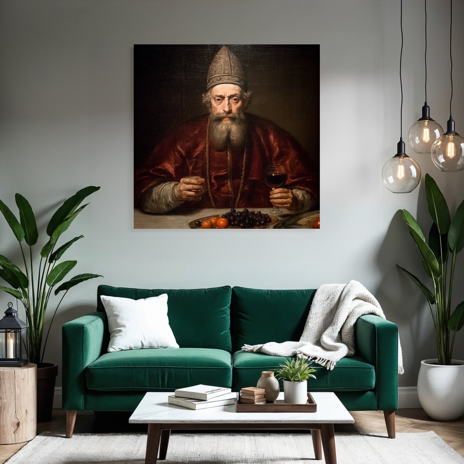 Portraet Eines Mannes Mit Glas Fruechte Und Orangen