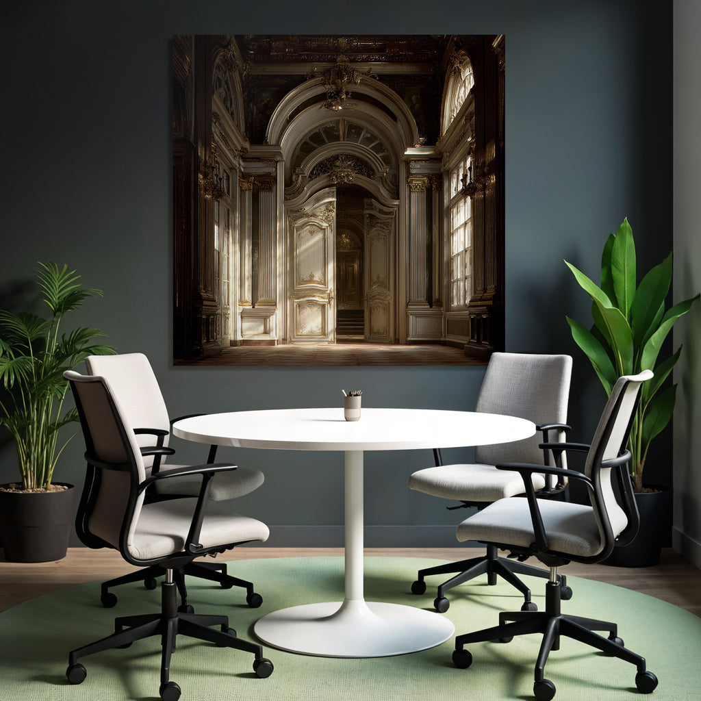 Prunkvoller Innenraum Mit Ornamentaler Architektur