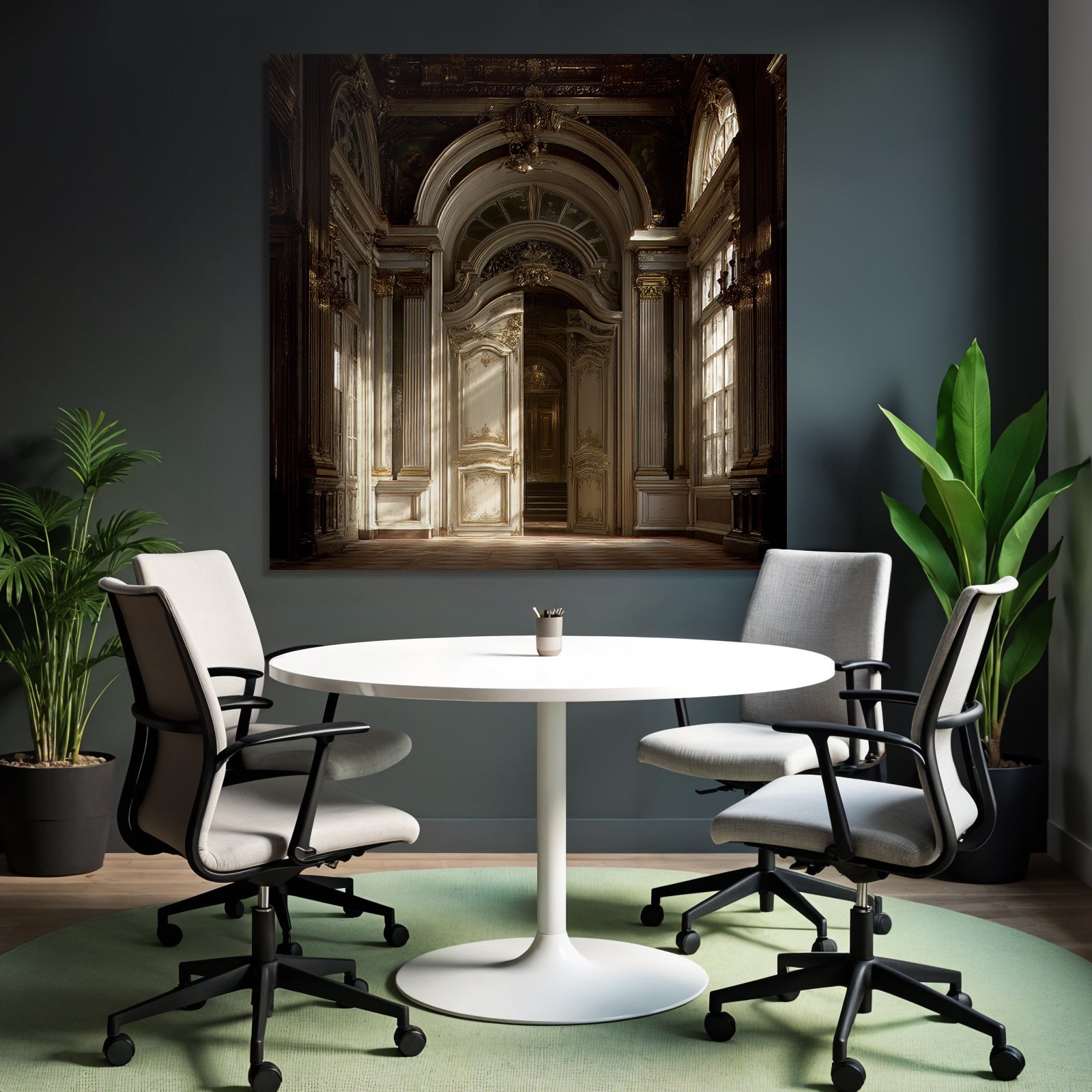 Prunkvoller Innenraum Mit Ornamentaler Architektur