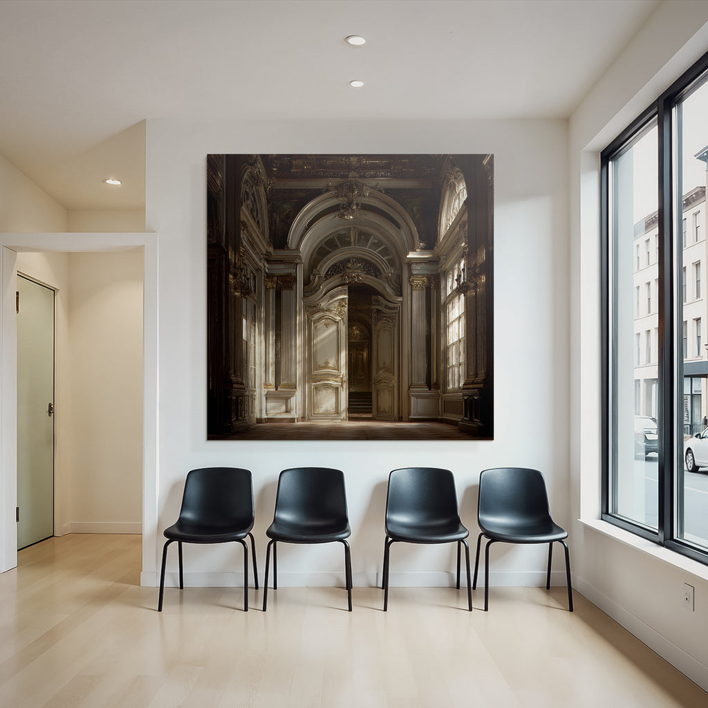 Prunkvoller Innenraum Mit Ornamentaler Architektur