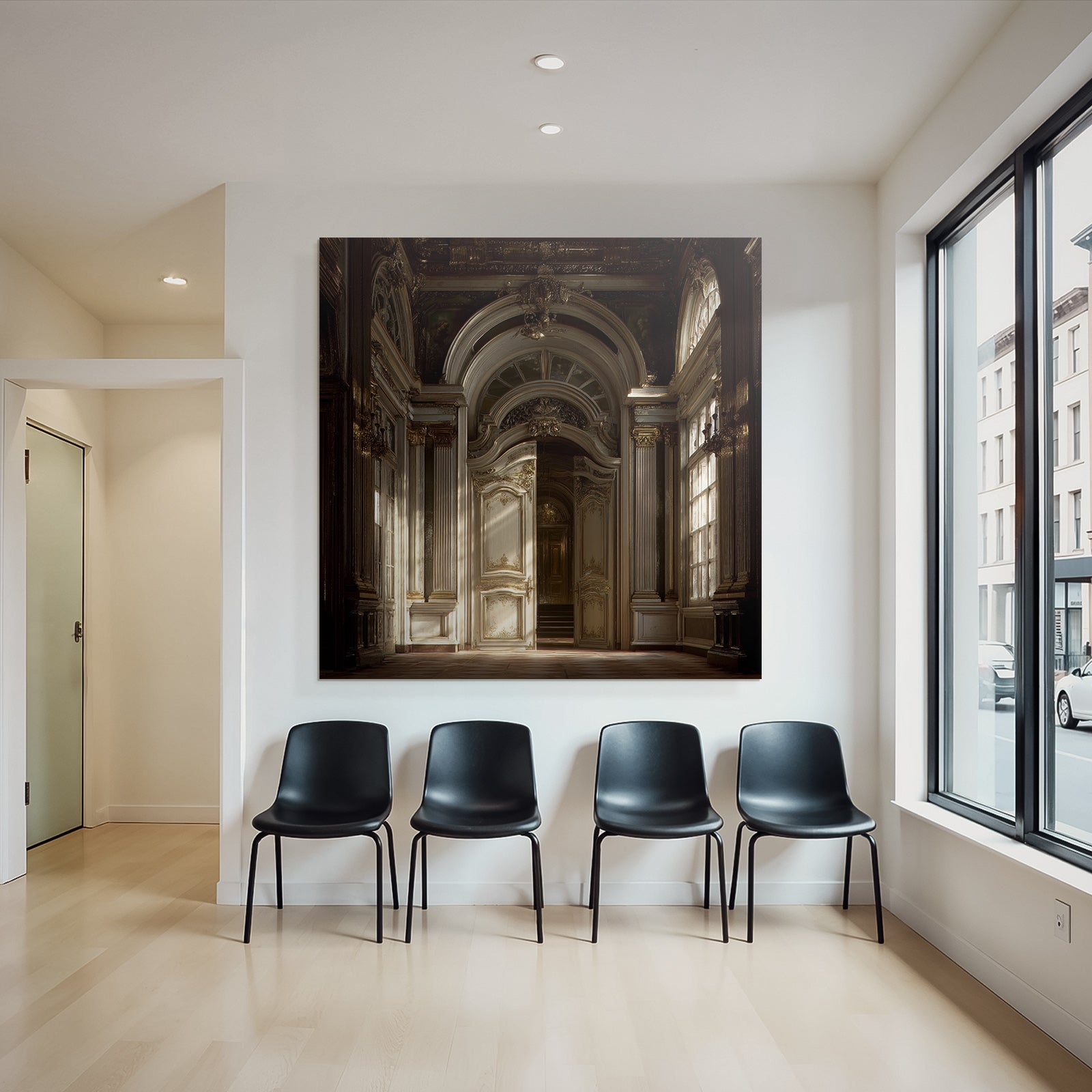 Prunkvoller Innenraum Mit Ornamentaler Architektur