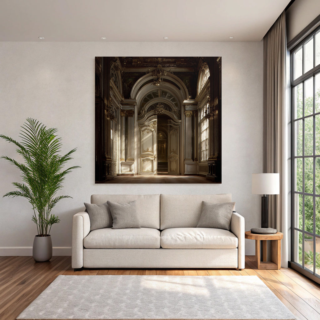 Prunkvoller Innenraum Mit Ornamentaler Architektur