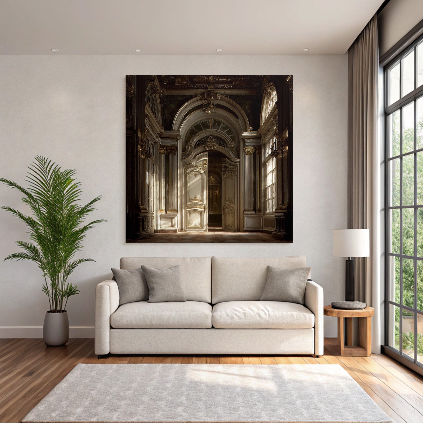Prunkvoller Innenraum Mit Ornamentaler Architektur