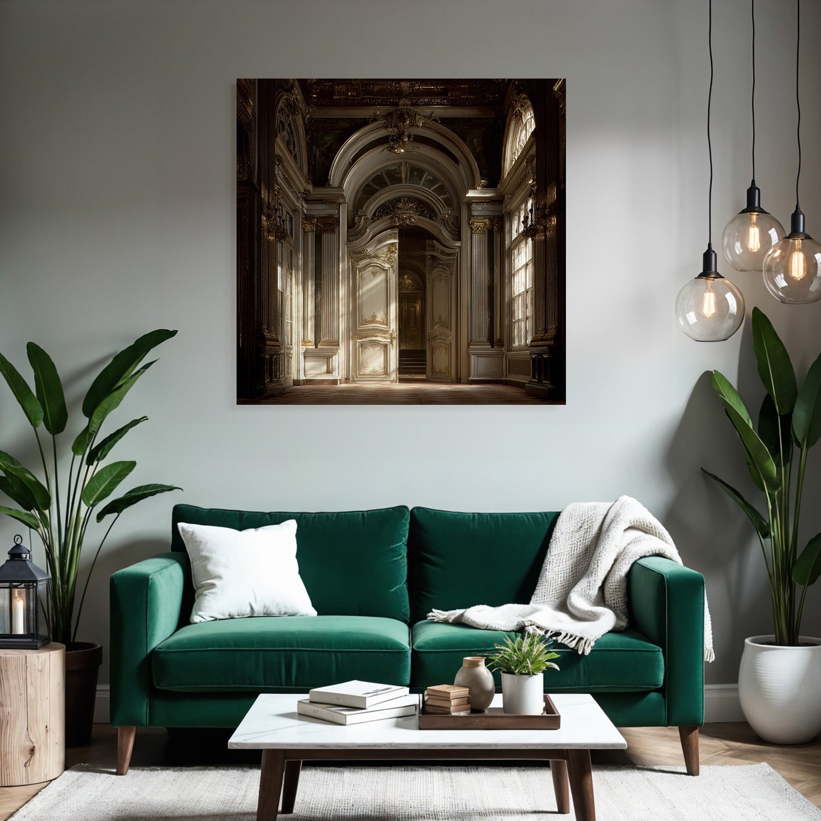 Prunkvoller Innenraum Mit Ornamentaler Architektur