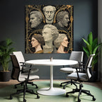Stylisierte Darstellung Er Skulpturen Mit Vine Und Blumenmotiven